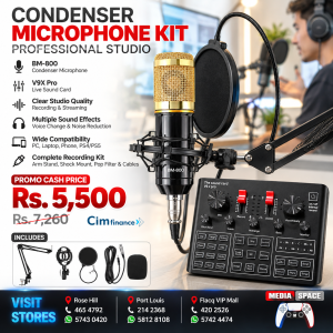 Condenser Microphone kit BM800 and V9XPro Sound Card Studio Mixer Noise