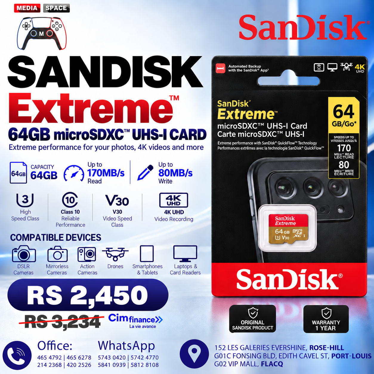 SanDisk V30 Extreme MICROSDXC A2 U3 4K 64GB 128GB 256GB 512GB Memory Card Flash TF for Steam Deck Switch DJI Camera - Image 6