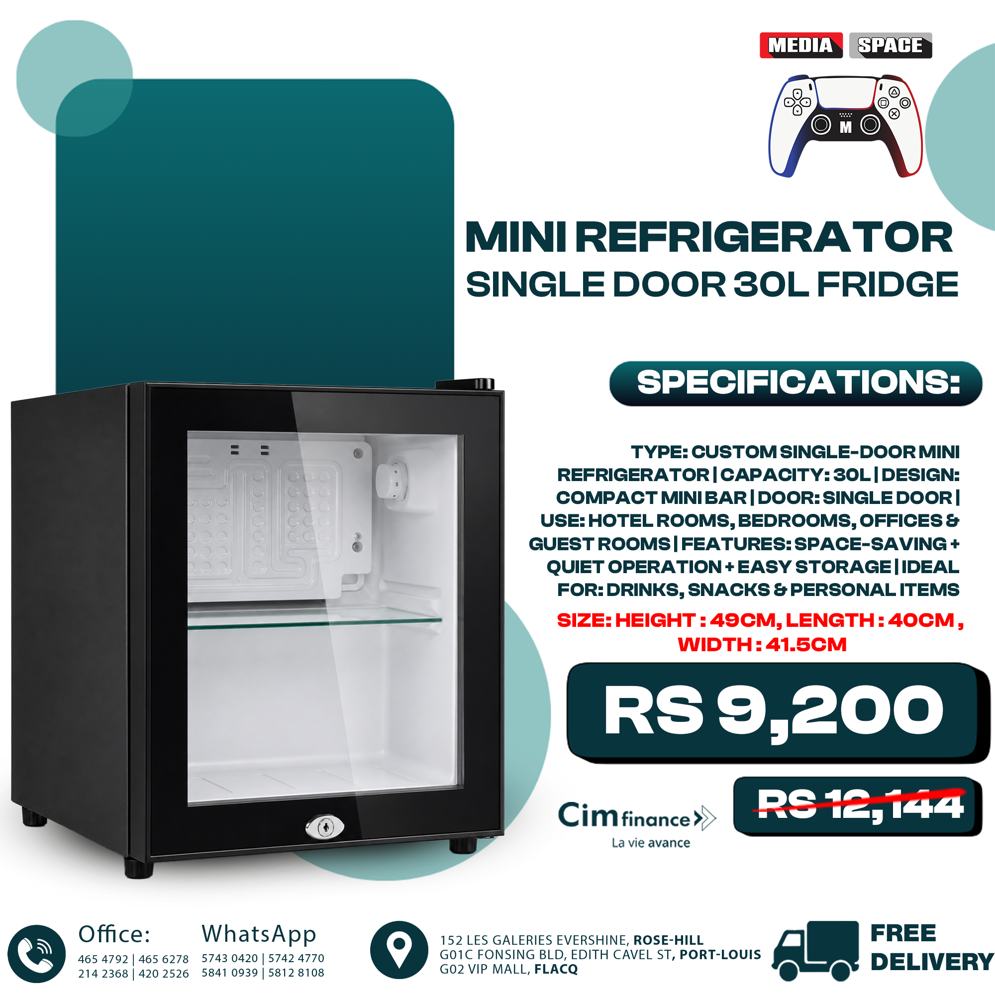 30L Mini Refrigerator Home Appliances Single Door Fridge