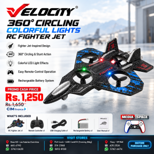 VELOCITY 360° Circling Colorful Lights RC Fighter Jet Durable Foam Plane Toy with Light 2.4G Stunt EPP Safe Rc Airplane for Kids Gifts