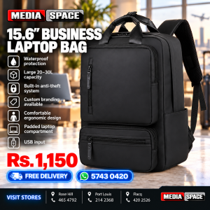 15.6″ Business Laptop Backpack – Waterproof | Anti-Theft | USB Charging Port