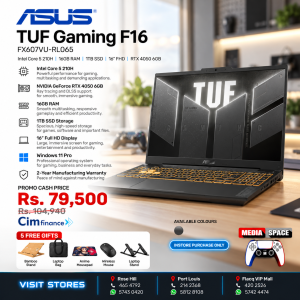 ASUS TUF Gaming F16 Gaming Laptop, 16” FHD+ 144Hz IPS-Level 16:10 Display, Intel® Core™ 5 210H, NVIDIA® GeForce RTX™ 4050, 16GB DDR5, 512GB PCIe Gen4 SSD, Wi-Fi 6, Win11 PRO, FX607VU