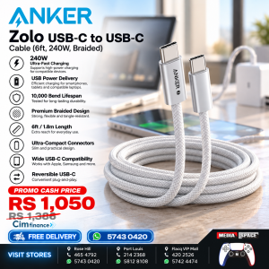 Anker Zolo USB C to USB C Cable, 240W Fast Charging Cable (6 ft, Black)