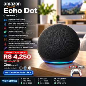 Amazon Echo Dot (5th Gen), smart speaker with Alexa+, vibrant sound, motion detection, temperature sensor, bluetooth, Black