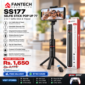 FANTECH SS177 Selfie Stick Pop Up 77 – 2-in-1 Selfie Stick & Tripod with Wireless Remote