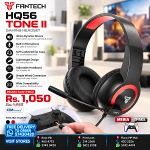 Fantech HQ56 Tone II Wired Lightweight Gaming Headset - Black
