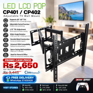 LED LCD POP CP401 / CP402 Adjustable TV Wall Mount – 26″ to 65″ | Full-Motion Swivel & Tilt Bracket