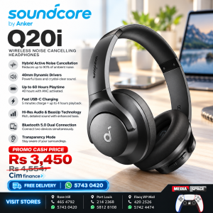 Soundcore by Anker Q20i Hybrid Active Noise Cancelling Headphones, Black