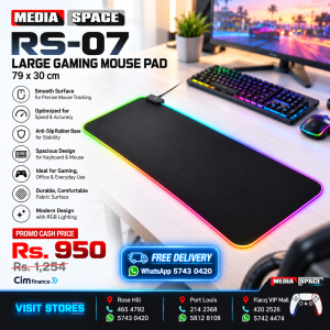 RS-07 Large RGB Gaming Mouse Pad – 79 × 30cm | LED Lighting | Anti-Slip Rubber Base