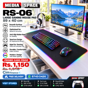 RS-06 Large RGB Gaming Mousepad – 89 × 40cm | Extended LED Gaming Desk Mat