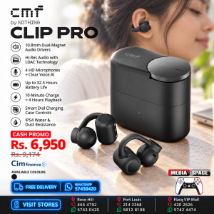 CMF Clip Pro, Hi-Res Open Ear Wireless Bluetooth Headphones, Dark Grey.