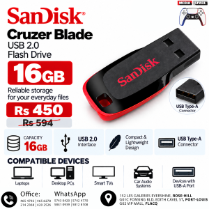 SanDisk 16GB Cruzer Blade USB 2.0 Flash Drive