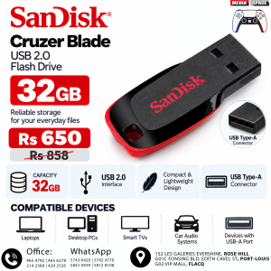 SanDisk 32GB Cruzer Blade USB 2.0 Flash Drive