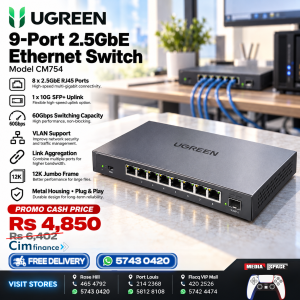 UGREEN 2.5G Switch, 8×2.5G Ethernet Ports + 1×10G SFP+ Port, VLAN/Link Aggregation,Network Splitter for NAS/Modem/Optical Modem
