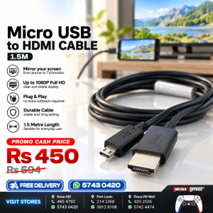 Micro USB to HDMI Cable 1.5M – Full HD 1080p Screen Mirroring Adapter