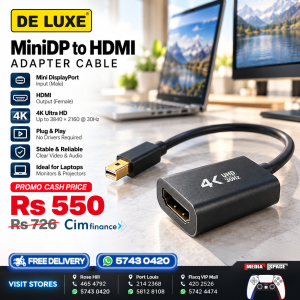 De Luxe MiniDisplayPort Male to HDMI Female Adapter Cable