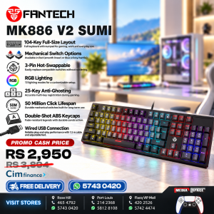 FANTECH ATOM104 MK886V2 GAMING MECHANICAL KEYBOARD - SUMI EDITION GREY